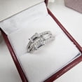 thumbnail image 2 of Silver & Stone Jewels Baguette CZ Band Ring Glamorous Silver Tone Bridal or Engagement Gift for Her, 2 of 5