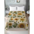 thumbnail image 4 of Farmhouse Sunflower Flat Sheets Only King Size, Soft Breathable Bed Top Sheets for Mattress, Retro Summer Botanical Luxury Bedding Flat Sheets for Home Hotel Bedroom Bed Protection, 4 of 9