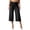 BIJ36-Black, variant on Fold Over Wide Leg Capri Gaucho Pants For Women Low Rise Lounge Yoga Flare Culottes Y2K Flowy Crop Palazzo Pants Summer Beach Dark Gray 2XL