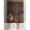 thumbnail image 6 of Coffee Time Beans Sheer Curtains 2 Panels Set Desserts Vintage Brown Plaid Farmhouses Sheer Window Curtains Light Filtering Rod Pocket Voile Drapes for Bedroom Living Room 52"X108", 6 of 8
