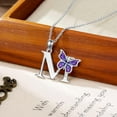 thumbnail image 2 of AOBOCO Initial Necklace for Women 925 Sterling Silver Purple Butterfly with A-Z 26 Letters Pendant Necklace for Graduation Gifts, 2 of 10