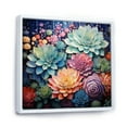 thumbnail image 2 of Designart "Green Blue Succulent Charm III" Floral Floater Framed Canvas Wall Art, 2 of 7