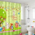 thumbnail image 4 of Easter Shower Curtain With Rabbits And Easter Eggs, Waterproof Polyester Bathroom Decor With 12 Hooks, 71 x 40 Inches Holiday Bathroom Partition For Kids And Adults, 4 of 6