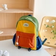 thumbnail image 2 of Weebloom Cute School Backpack For Toddler Boys Girls Color Block Cute Kindergarten Schoolbag Casual Lightweight Travel Backpack Bookbag Preschool Elementary Orange, 2 of 9