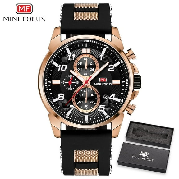 MINI FOCUS Wrist Watch Men Waterproof Fashion Luxury Brand Sport Clock Men's Wristwatch Quartz Relogio Masculino Silicone Strap