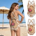 thumbnail image 2 of Little Bathing Suit One Piece Quick Dry For Girls Swimsuit Back Summer Beach Teen Practice Swimwear Size 5-6T, 2 of 7