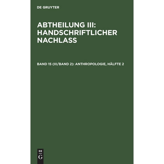 Anthropologie, Hälfte 2 (Hardcover)