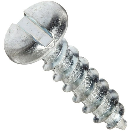 

Steel Sheet Metal Screw Zinc Plated Pan Head Slotted Drive Type A #10-12 Thread Size 3/4 Length (Pack of 100)