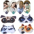 thumbnail image 2 of Juego de 4 antifaces para dormir, antifaz con diseño de animales, antifaz suave y mullido para dormir, parche para descansar los ojos, antifaz nocturno, antifaz para dormir para niñas y mujeres (lindo, 2 of 5