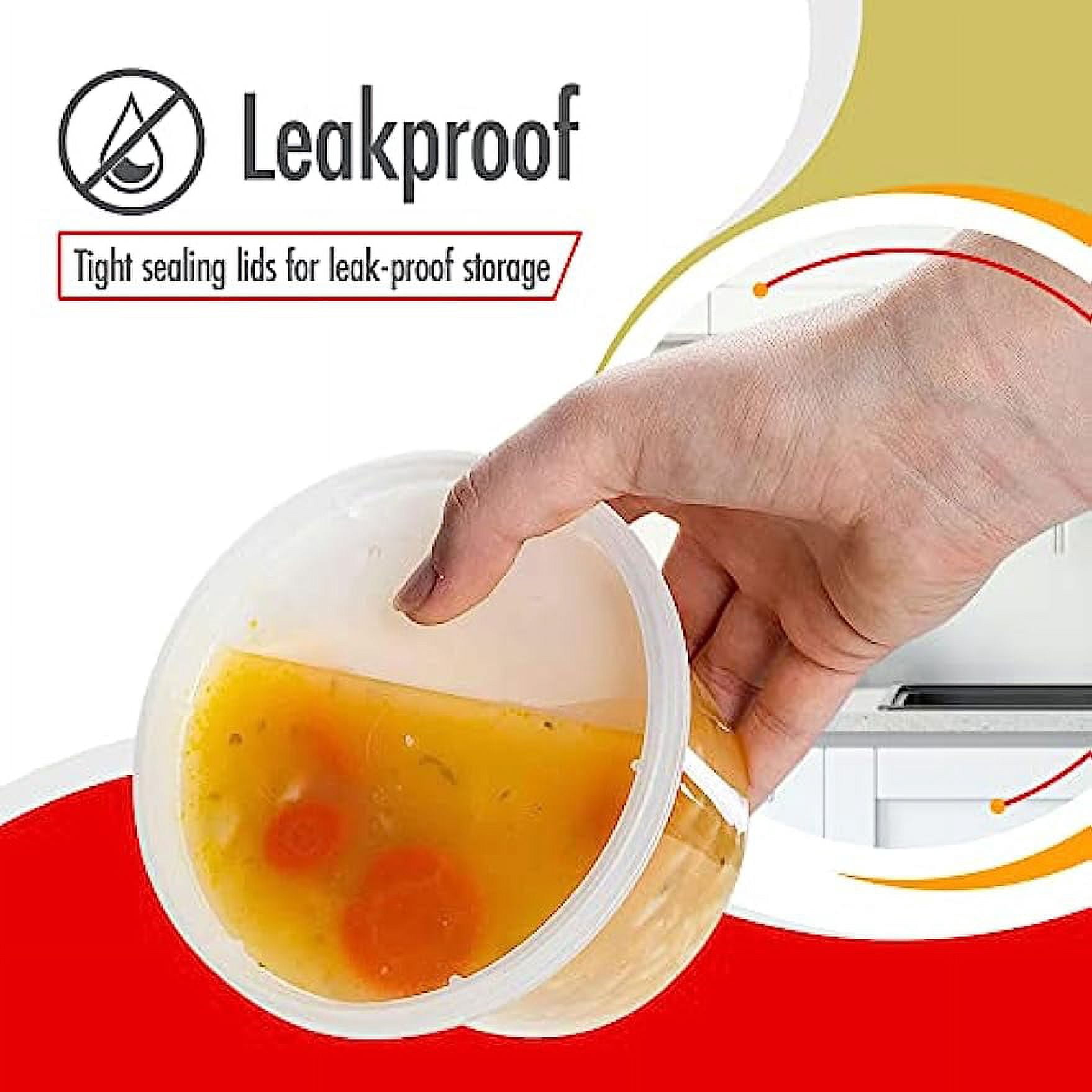 Deli Food Containers with Lids - 16 Oz Pint Size Airtight Food Storage Takeout Meal Prep Containers with Lids, BPA-Free, Dishwasher, Microwave Safe