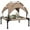 Coffee, variant on PawHut Elevated Dog Bed Cooling Dog Cot Bed w/ Canopy, for S M Light Grey
