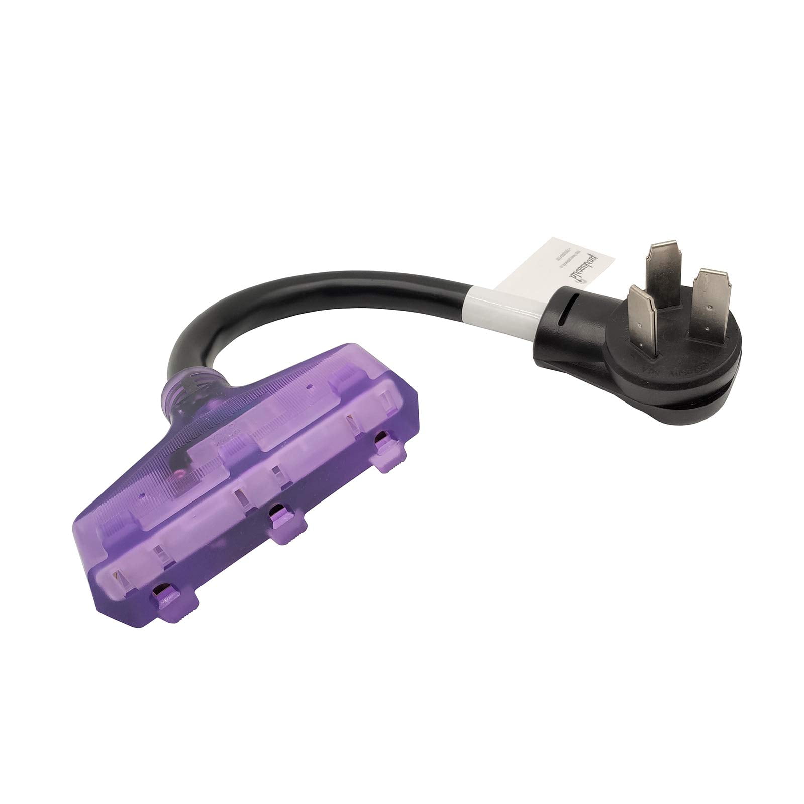 Parkworld 62343 Range Adapter Cord, 10-50P Male to (3) 5-15R Female Household Tri Outlet with Lighted Output 125V, 14 inch