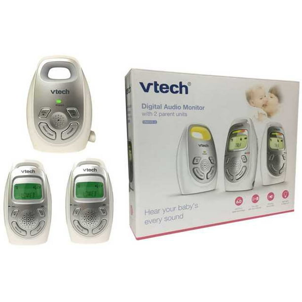 Vtech Dm223 2 Audio Baby Monitor With Two Parent Units Up To 1 000 Ft Of Range Vibrating Sound Alert Talk Back Intercom Digitized Transmission Belt Clip Walmart Com Walmart Com