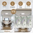 thumbnail image 5 of Spring Lavender Window Privacy Film, Garden Botanical Leaves Butterflies Static Cling UV Sun Blocking Heat Control Window Tint Day and Night, Non-Adhesive One Way Windows Privacy Cover 19.6''x39.3'', 5 of 7