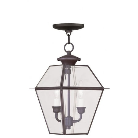 

2 Light Outdoor Pendant Lantern in Farmhouse Style 9 inches Wide By 14 inches High-Bronze Finish Bailey Street Home 218-Bel-1119582