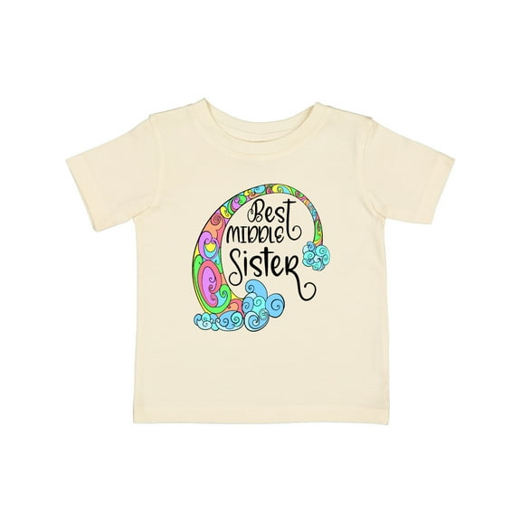 Inktastic Best Middle Sister Colorful Rainbow Swirls Girls Baby T-Shirt