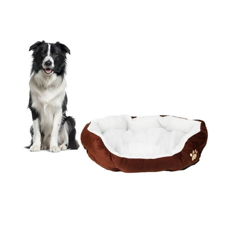 Zimtown Brown Round Dog/Cat Bed Cotton Mat, Comfortable Stylish Pet Bedding, Premium Plush Fiber Fill, For Small and Toy Breed Dogs and Cats