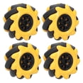 thumbnail image 3 of Robot Wheel, Rubber ABS Mecanum Wheel Yellow And Black With High Gripping Ability For Robot For Engineer 1 Pair,2 Pairs, 3 of 8