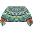 thumbnail image 4 of Mandala Tablecloth Square 60x60 Inch Vinyl Spring Small Table Cloths for Parties Waterproof Fabric Bohomian Tablecloths Decorative for Holiday Home Party Wedding Picnic, 4 of 6