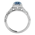thumbnail image 4 of Mauli Jewels 1.30 Carat Blue Diamond Engagement Ring for Women – Halo Wedding Ring in 14K White Gold, 4-Prong Setting, 4 of 8