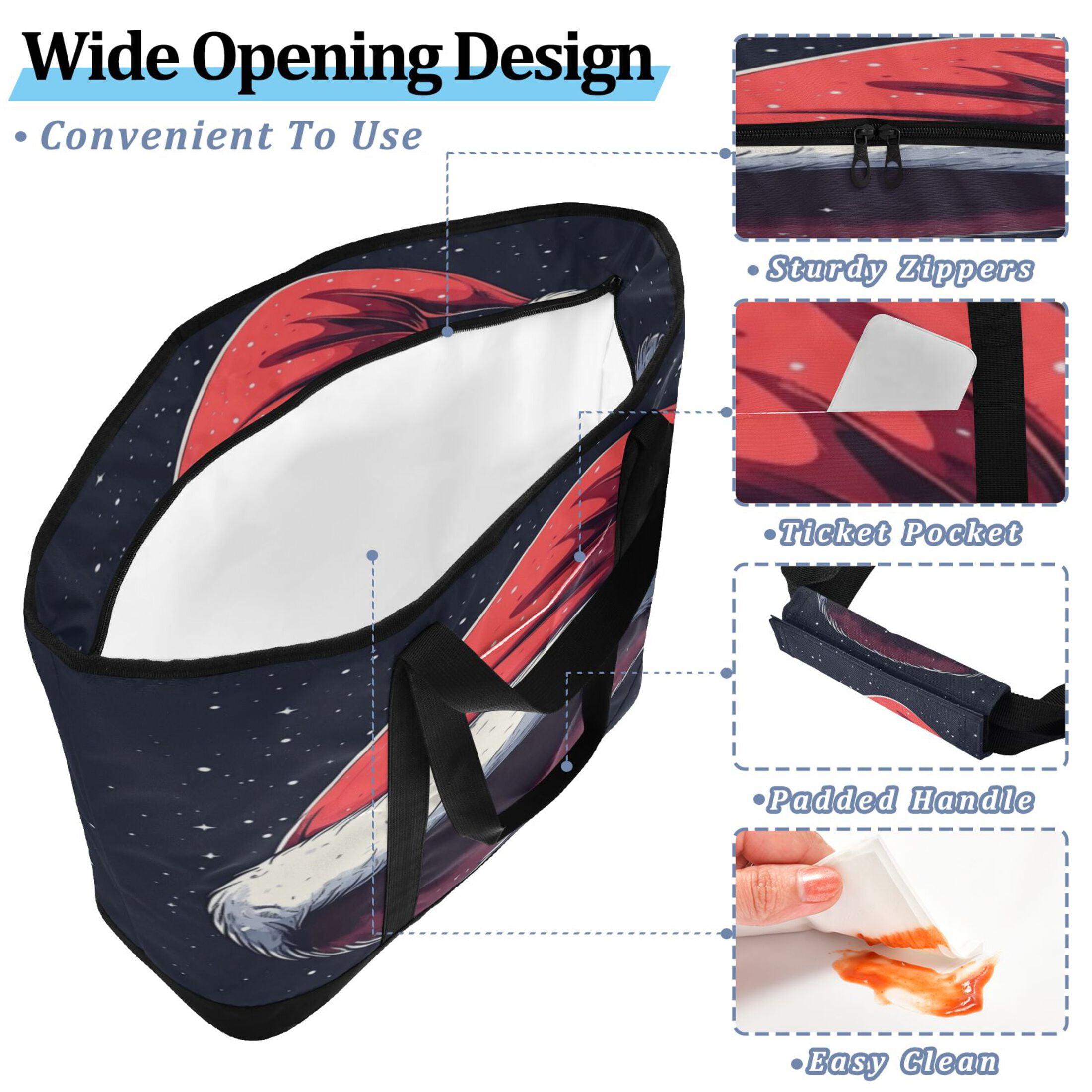 Large Hand-held Ice Pack Picnic Bag Insulation and Refrigeration Suitable for Shopping Picnics and Camping Christmas Style Hat