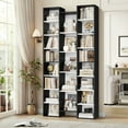 thumbnail image 5 of Homfa 21-Cube Bookcase, 71’’ Tall Wooden Bookshelves with Adjustable Shelves, Triple Wide CD Display Storage Organizer Shelf for Home Office, Black+White, 5 of 10