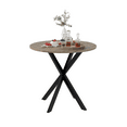 thumbnail image 5 of 31.5 Inch Round Dining Table, Small Circle Kitchen Table with Metal Black Legs for 2-4 People, Modern Dining Room Table for Dining Room/Living Room/Parlor, Brown (Only Table), 5 of 6