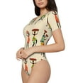 thumbnail image 2 of Gaeub African Women Women'S Short Sleeve One Piece Swimsuit Sexy High-Waisted Bodysuit For Swimming, Beach, Sports - Xx-Large, 2 of 9