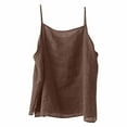 thumbnail image 4 of MESSUEN Spaghetti Strap Tank Top Tank Top for Women Loose Fit Scoop Neck Camisole Cotton Linen for Strap Loose Tank 2025 Shirts Womens Tops Casual Blouses for Women Dressy Casual Brown 3XL, 4 of 4
