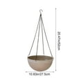 thumbnail image 3 of Large Hanging Planter, Big Flower Pot for Outdoor Hanging Plants, Oversized Plastic Planter Basket for Pothos and Succulents, Patio Garden Beige Hanging Pot with Saucer, Decorative Plant Holder, 3 of 6