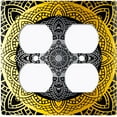 thumbnail image 3 of Metal Light Switch Plate Cover Yellow Black Mandala Circle Pattern MDL004, 3 of 13