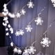 thumbnail image 3 of 10/20/80Leds Snowflake String Garland Fairy Lights USB/Battery Powered Christmas Tree Holiday New Year Bedroom Decoration Lamps, 3 of 5