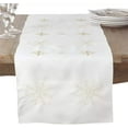 thumbnail image 2 of Fennco Styles Embroidered Snowflake Christmas Table Runner 16 x 90 Inch - Ivory Table Cover for Holiday Décor, Family Gathering, Special Events and Everyday Use, 2 of 3