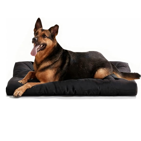 XIBUFE Chew Proof Dog Bed Indestructible for Large Size Durable Dog Crate Pad,Waterproof & Washable Tough Kennel Pet Mats for Aggressive Chewers (Black,L-22''x35'')