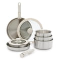 thumbnail image 1 of GreenLife Click Juego de utensilios de cocina TriPly de acero inoxidable de 10 piezas, mango desmontable, esencial de cocina apilable para ahorrar espacio, ollas y sartenes sin PFAS, apto para inducci, 1 of 4