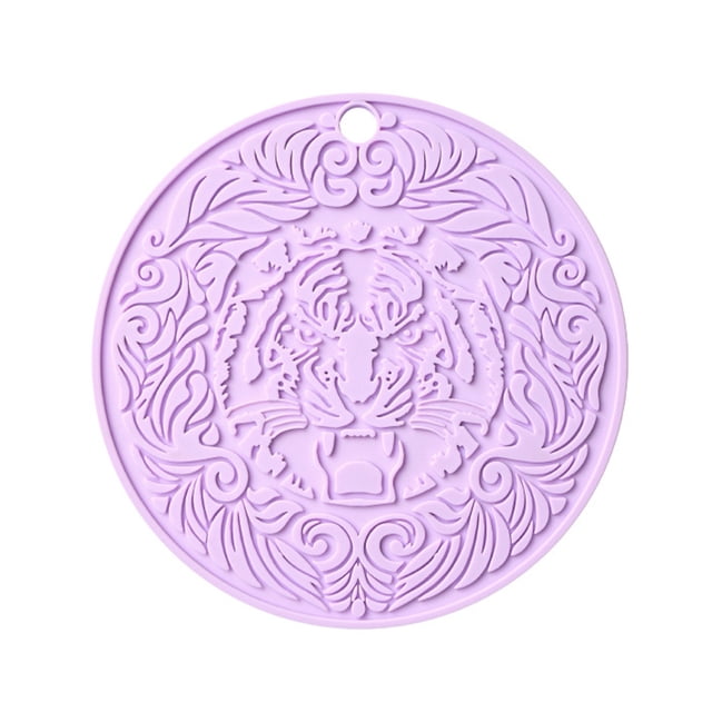 yingyy Pot Mat Anti-skid Heat Resistant Circle Placemat Anti-scalding Cup Dish Holder Household Kitchen Table Pad Protector Light Purple 1Set