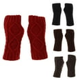 thumbnail image 6 of hengtong 4xWinter Half Finger Fingerless Gloves Arm Hand Warmer Cable Knit Mittens Black 4 Pcs, 6 of 9