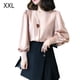 thumbnail image 1 of Camisa de mujer Cuello en V Verano Color sólido Linterna Manga larga Botón Top, Rosa, XXL Speravity AP001446-15, 1 of 7