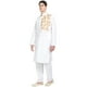 SKAVIJ Ensemble Pyjama Kurta pour Robe de Mariée en Coton Brodé pour Hommes White L – image 5 sur 6