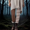 thumbnail image 2 of Dursoulink Halloween Leggings for Girls Striped Print High Waist Stretchy Soft Tights Kids Pants for School Daily Wear with Soft Polyester Fabric, 2 of 9