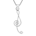 thumbnail image 3 of Sweet Music Treble Clef Musical Note 925 Silver Pendant Necklace, 3 of 6