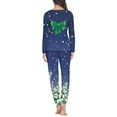 thumbnail image 3 of Renewold Xmas Trees Bow Pajama Pants Set Snug-Fit Trendy Winter Snow Jogger Vacation Athletic Clothing Tracksuit Size 4XL 2 Pieces Christmas Long Sleeve Tee,Blue, 3 of 4