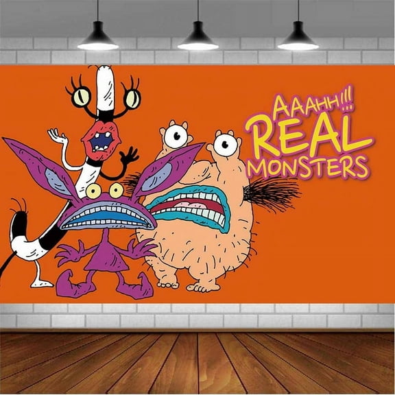 Aaahh!! Real Monsters Backdrop Banner Party Supplies Poster Movie Theme Background for Photography Birthday Decorations