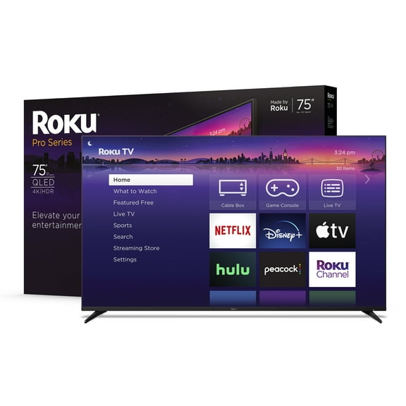Roku 75-Inch Pro Series 4K QLED Roku TV with Dolby Vision IQ, 120Hz Refresh Rate, Backlit Voice Remote Pro