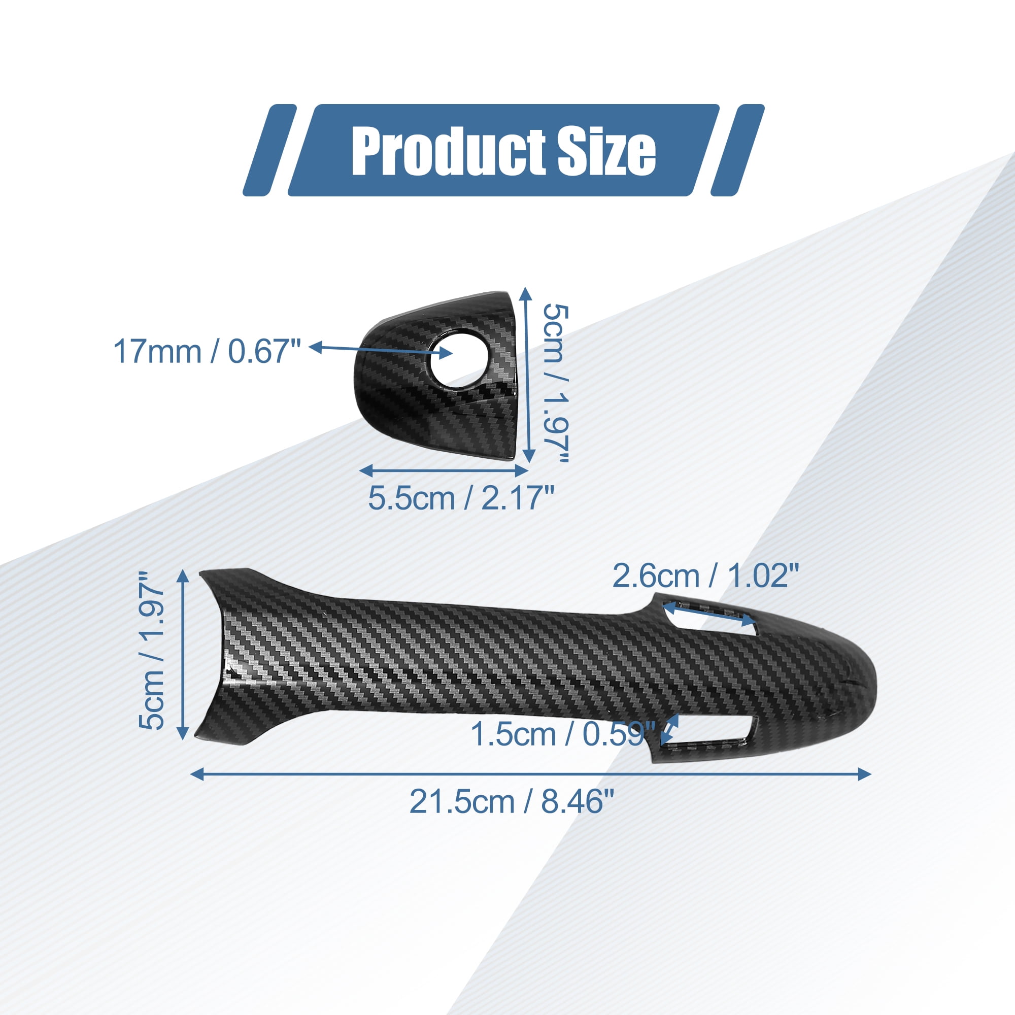 Unique Bargains Door Handle Cover for Toyota Tacoma 2016-2021 Black Carbon Fiber