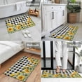 thumbnail image 6 of Summer Floral Indoor Door Mat 18x30 Inch Watercolor Sunflower Eucalyptus Leaves Black Plaid Front Door Mat Non Slip Washable Entryway Rug Low Profile Dirt Trapper Doormat for Bathroom Kitchen Bedroom, 6 of 9