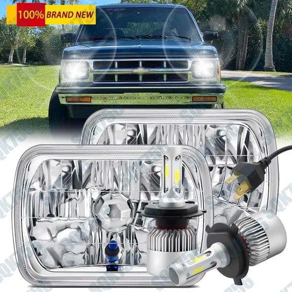 Pair 7x6" 5x7'' LED Headlights Hi-Lo For Chevy C1500 C2500 C3500 Suburban Pickup