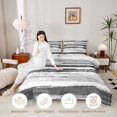 thumbnail image 3 of Homewish Retro Abstract Stripes Twin Comforter Sets,Vintage Geometric Art Bedding Set,Gray,Reversible,2-Piece,1 Comforter and 1 Pillowcase, 3 of 7