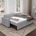 thumbnail image 3 of DEALTOPS Linen Reversible Sleeper Sectional Sofa Bed with Storage Chaise,Gray, 3 of 11