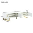 thumbnail image 3 of Aukfa Modern TV Stand for TVs up to 80'' with Metal Handles & Cabinet for Living Room, White, 3 of 8
